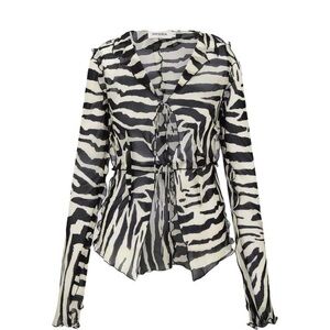 Rat & Boa Zebra Print Blouse in Black and Cream